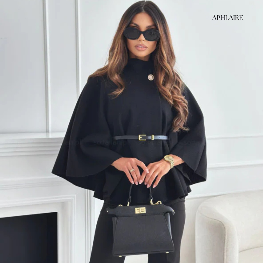 Aphlaire Belted Cape Jacket - APHLAIRE