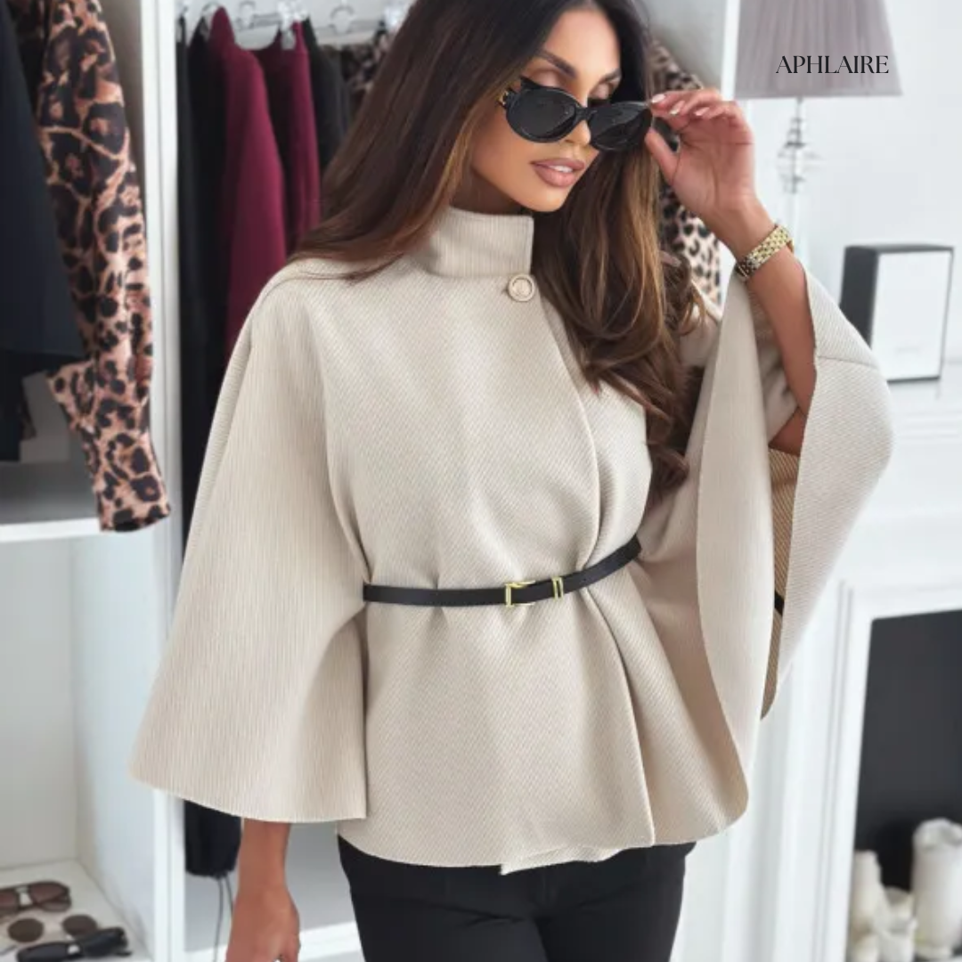 Aphlaire Belted Cape Jacket - APHLAIRE