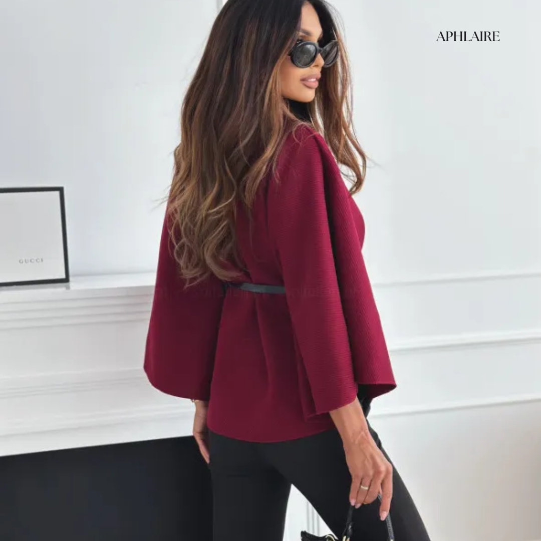 Aphlaire Belted Cape Jacket - APHLAIRE