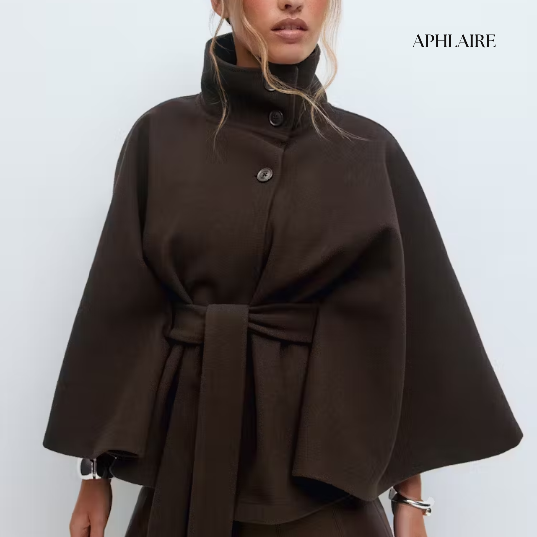 Aphlaire Belted Cape Jacket - APHLAIRE
