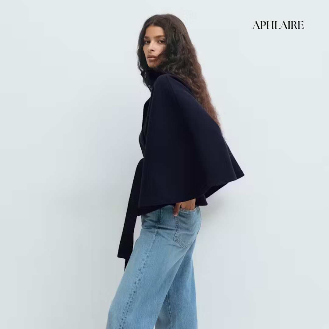 Aphlaire Belted Cape Jacket - APHLAIRE