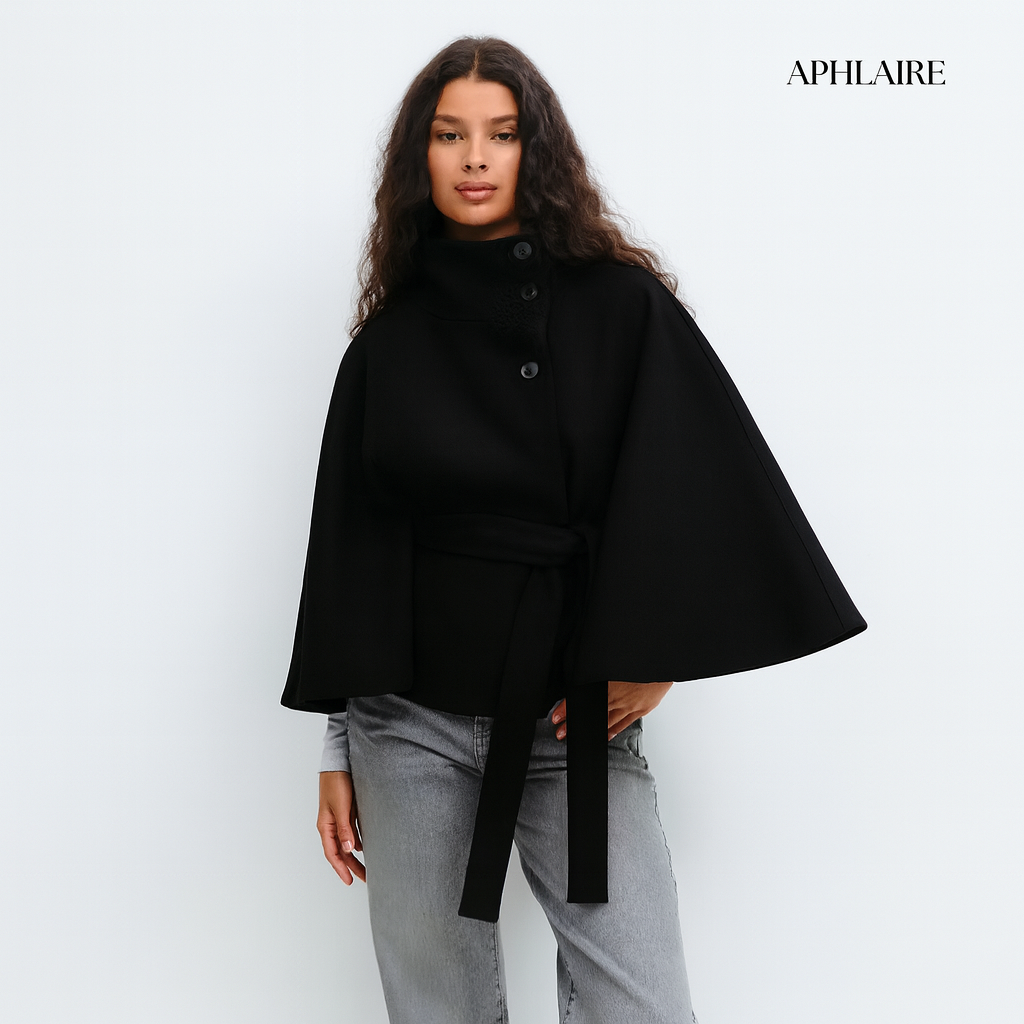 Aphlaire Belted Cape Jacket - APHLAIRE